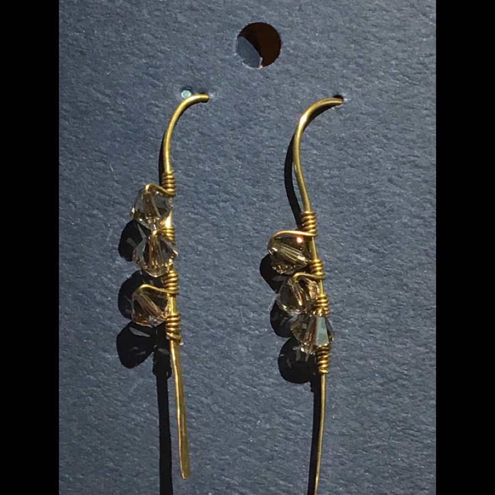 Copper Wired Swarovski Earrings